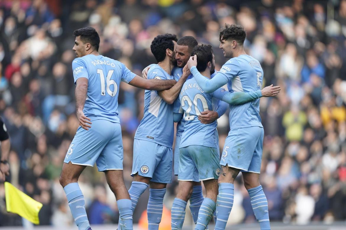 Festejo del Manchester City ante el Chelsea por la Premier League, AGENCIA EFE