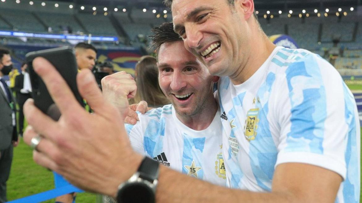 Lionel Messi y Lionel Scaloni