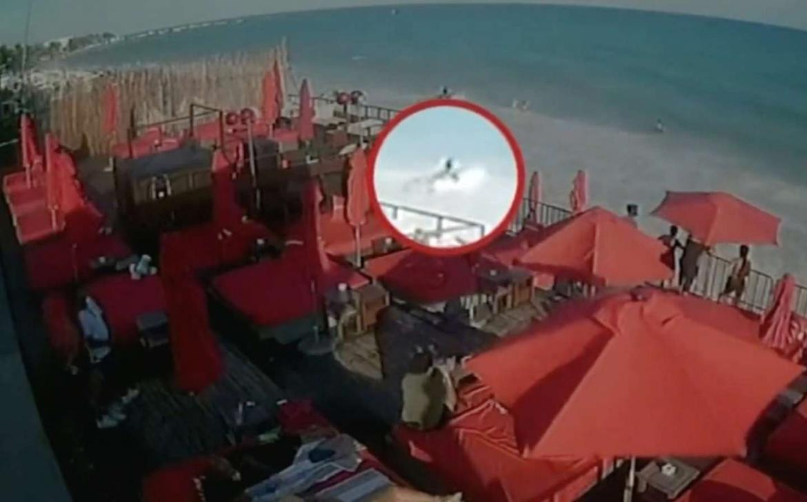Captura de video del asesinato del argentino en Playa del Carmen