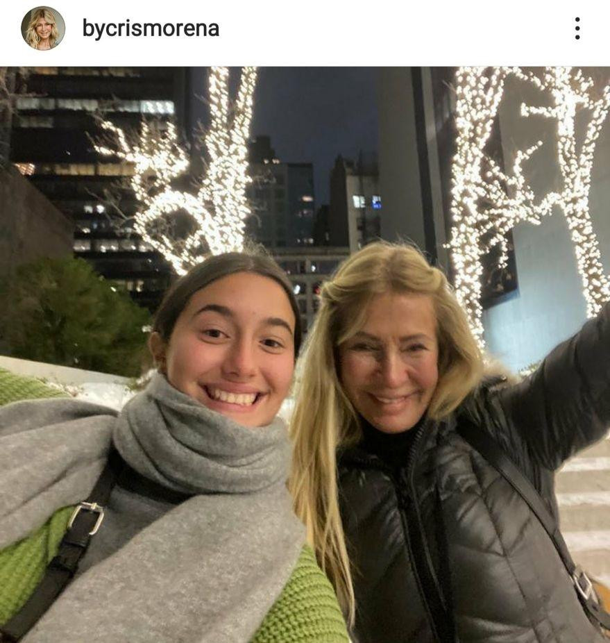 Cris Morena con su nieta en Estados Unidos, Foto Instagram