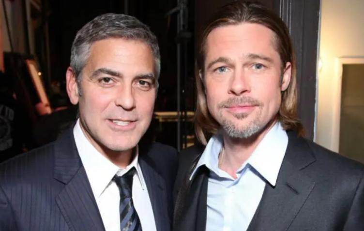 George Clooney y Brad Pitt, foto NA