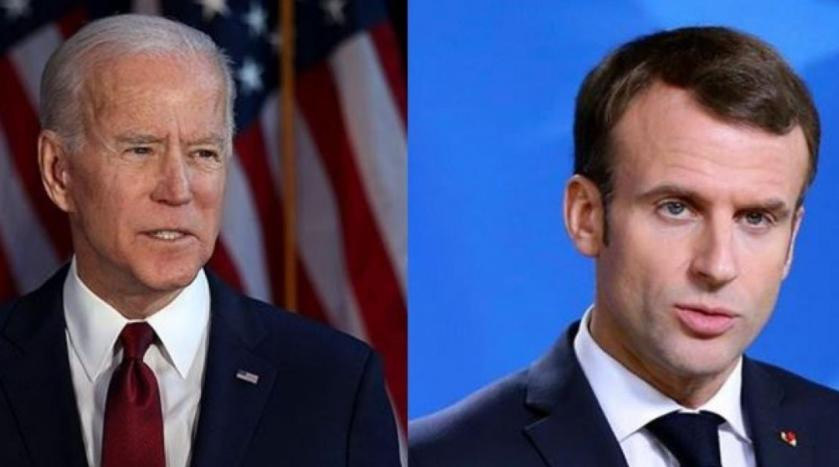 Joe Biden y Macron, foto NA