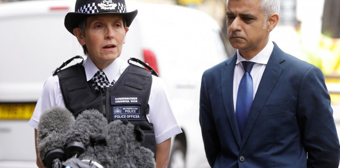 Cressida Dick, jefa de la Scotland Yard, y el alcalde de Londres, Sadiq Khan