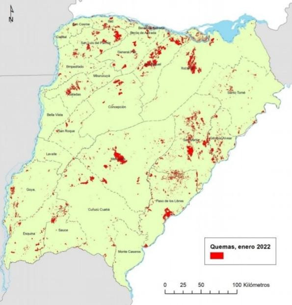 Focos de incendio en la Argentina - Febrero 2022