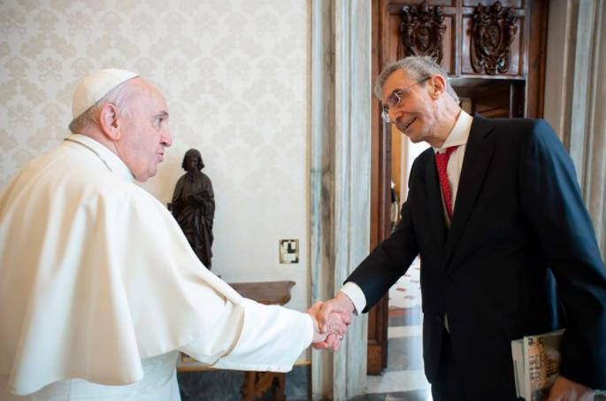 Nelson Castro con el papa Francisco