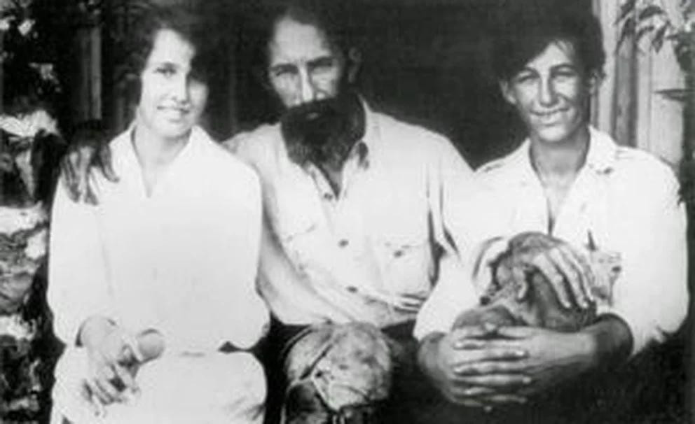 Horacio Quiroga y sus dos hijos mayores