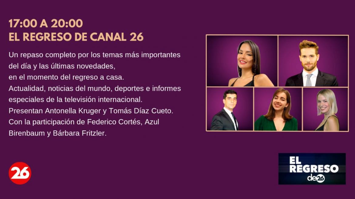 Nueva programación de Canal 26 2022 - El Regreso de Canal 26