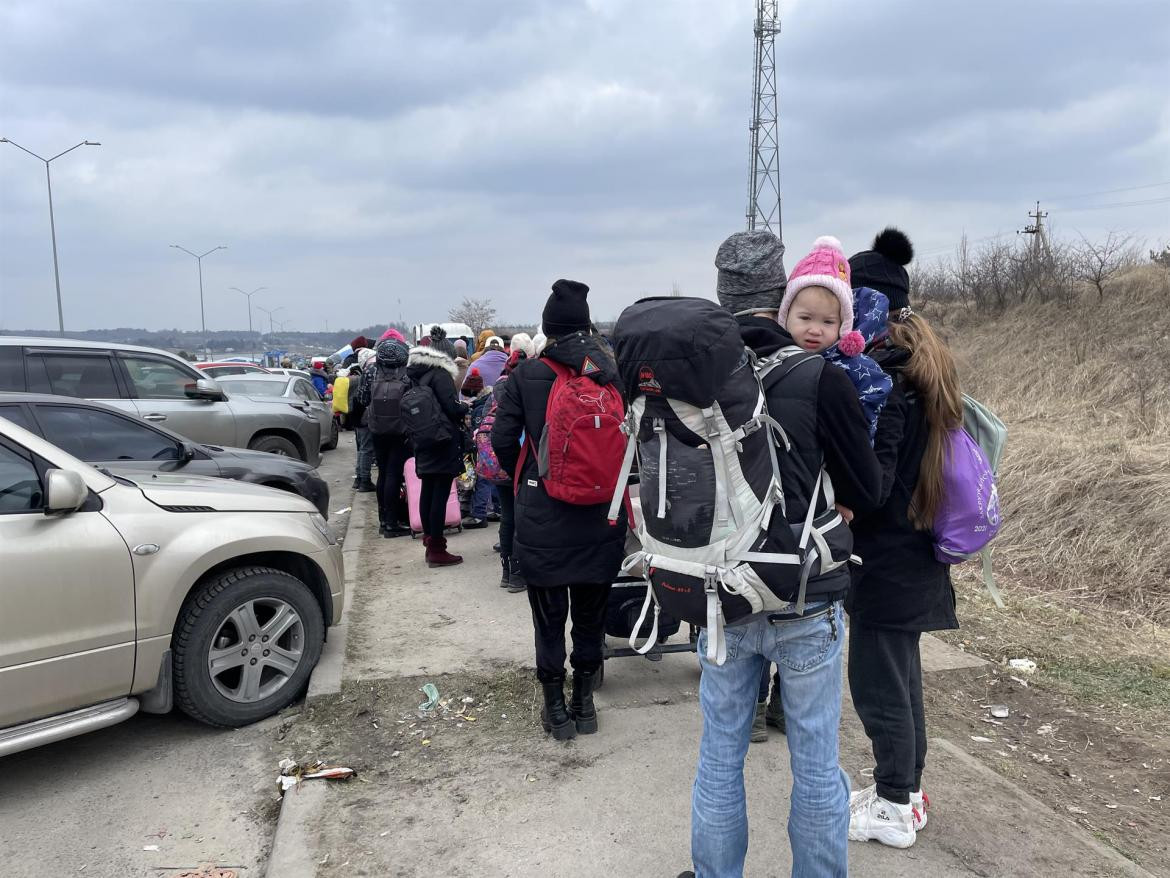 Refugiados saliendo de Ucrania tras la invasión de Rusia, AGENCIA EFE