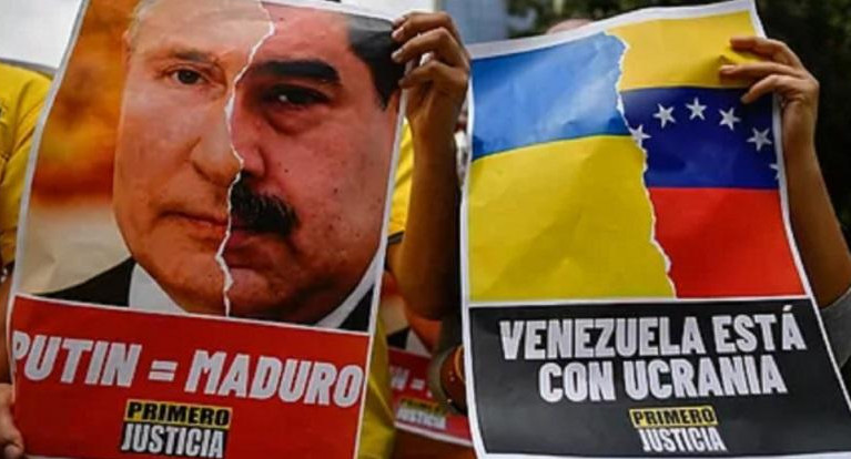 Protesta en Venezuela contra la guerra en Ucrania