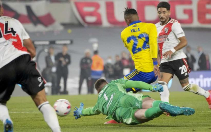 Gol de Sebastián Villa, Superclásico, foto NA