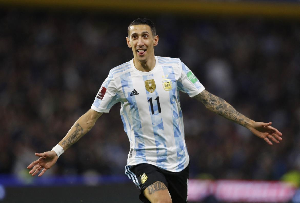 Festejo de Ángel Di María por Eliminatorias, REUTERS