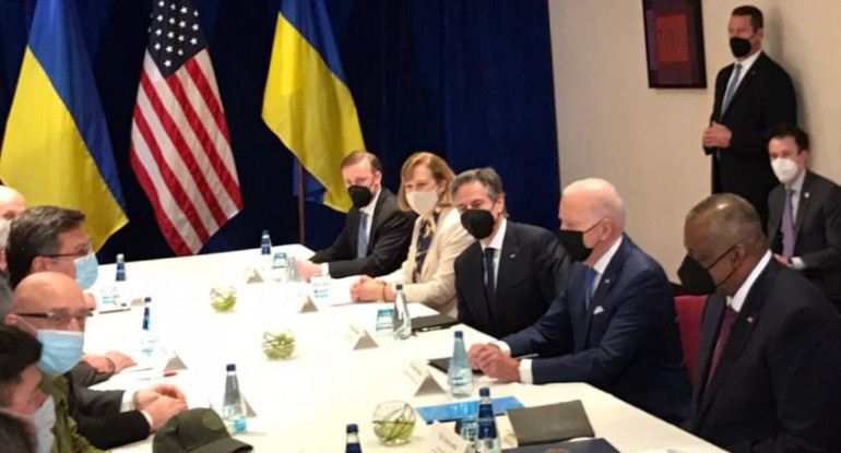 Reunión de Joe Biden con ministros de Ucrania en Polonia, AGENCIA NA