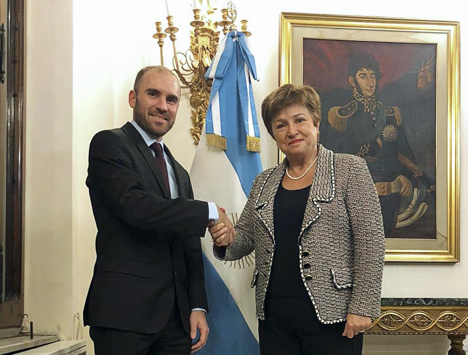 Martín Guzmán y Kristalina Georgieva, foto NA
