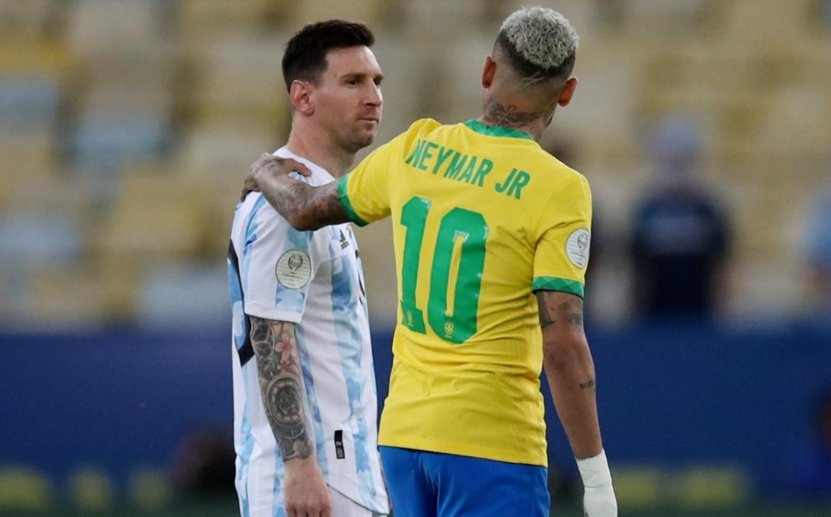 Lionel Messi y Neymar, Argentina vs Brasil, Reuters
