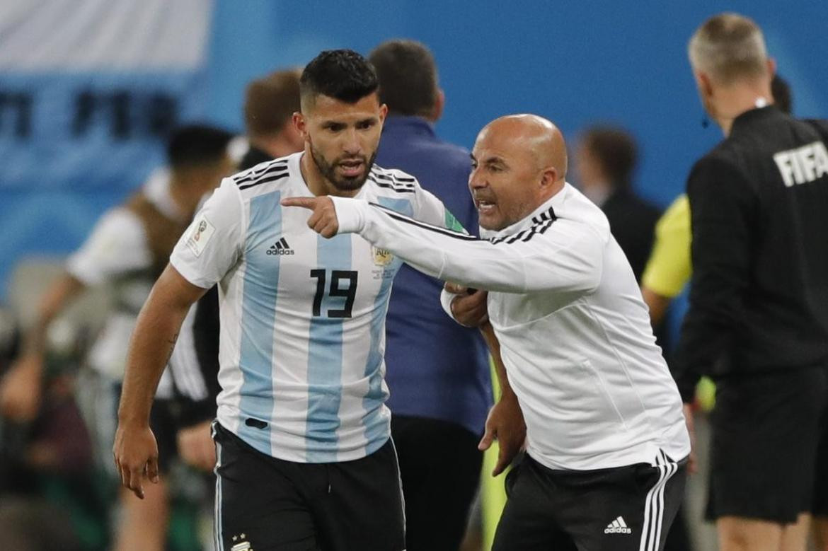 Jorge Sampaoli y Sergio Agüero