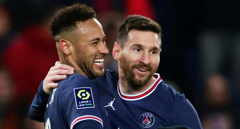 PSG, festejo de Messi y Neymar, fútbol francés, Reuters