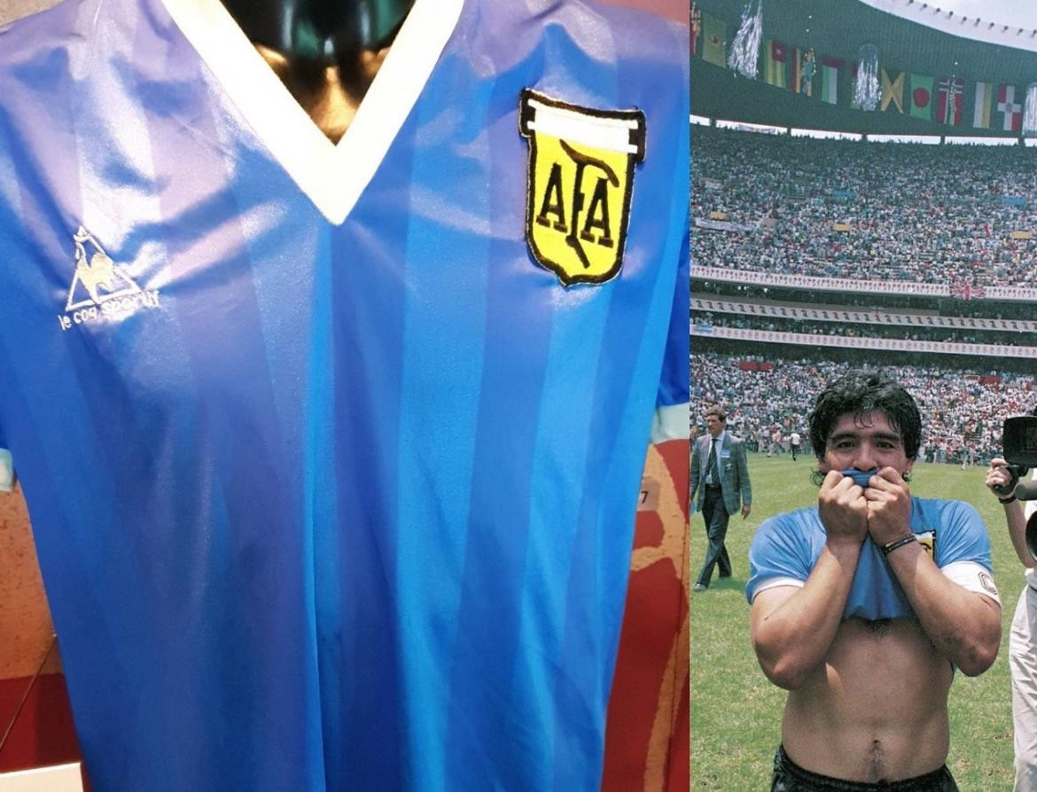 Camiseta de Maradona usada en el Mundial de 86 ante los ingleses