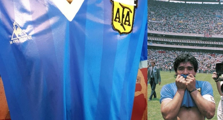 Camiseta de Maradona usada en el Mundial de 86 ante los ingleses