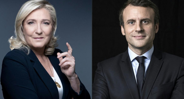 Emmanuel Macron y Marine Le Pen, foto AFP