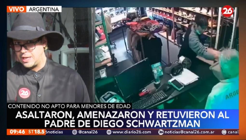 Padre de Diego Schwartzman, violento asalto en su local deportivo de Palermo, CANAL 26