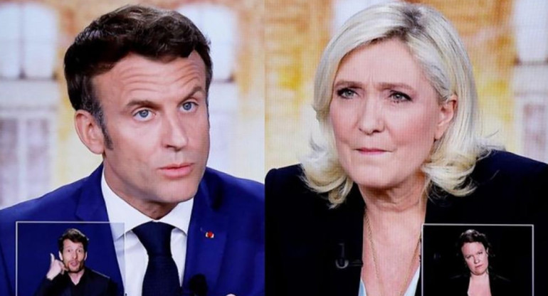 Debate presidencial en Francia, Macron y Le Pen, Foto NA