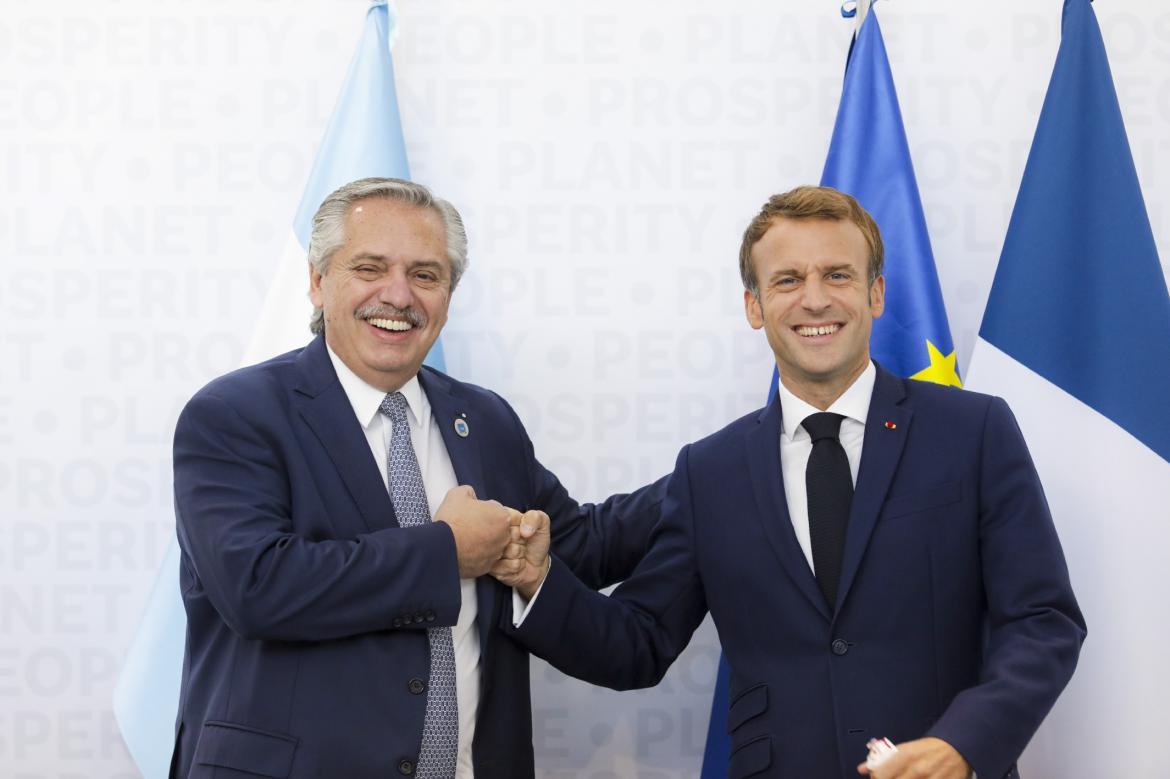 Alberto Fernández y Emmanuel Macron, Gobierno, Argentina y Francia, NA	