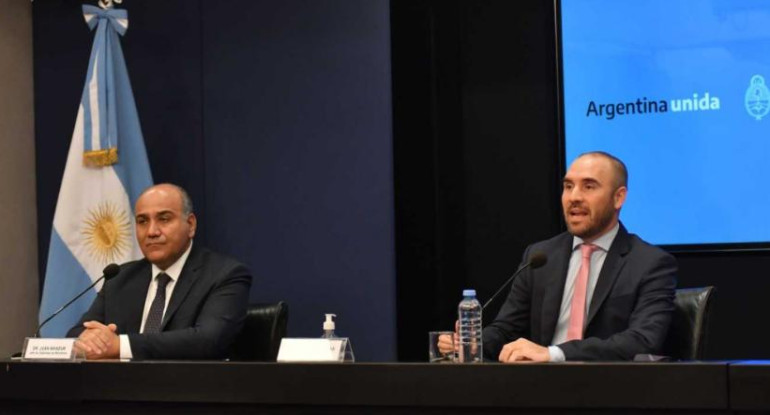 Juan Manzur y el ministro de economía, Martin Guzmán, foto NA