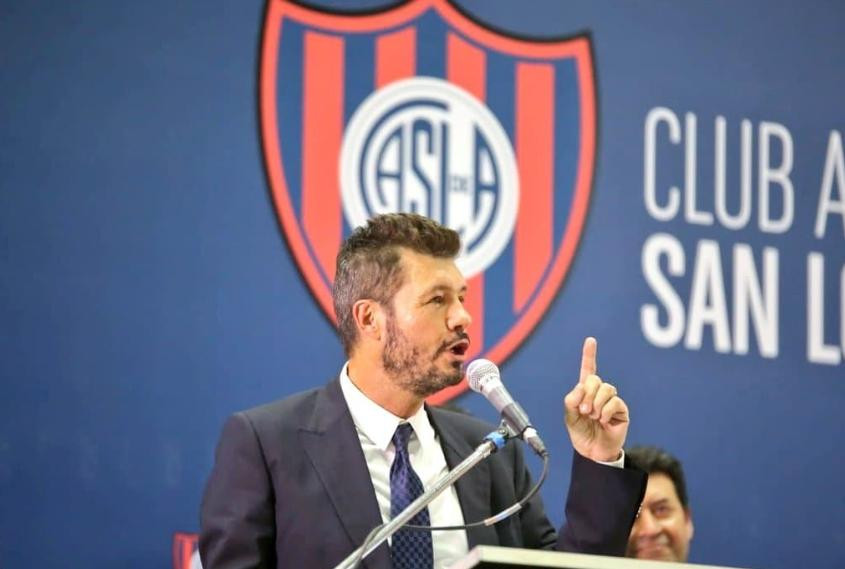 Marcelo Tinelli en San Lorenzo. FOTO: AGENCIA NA