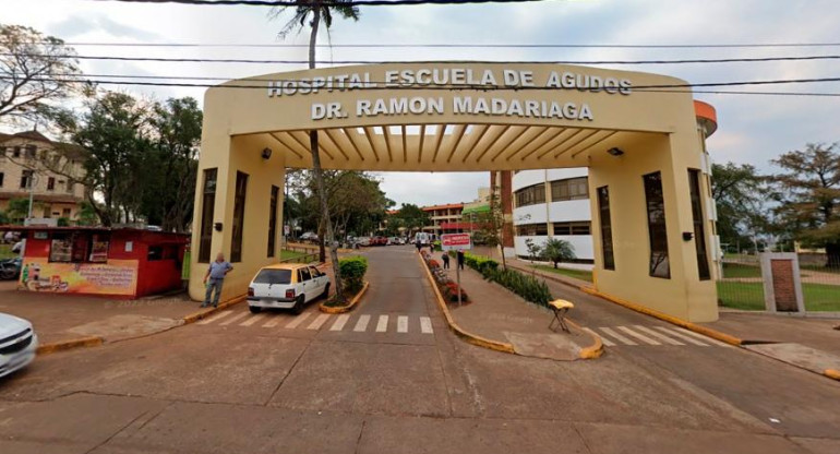 Hospital Escuela de Agudos Ramón Madariaga de Misiones. Foto: Captura Google Street View.