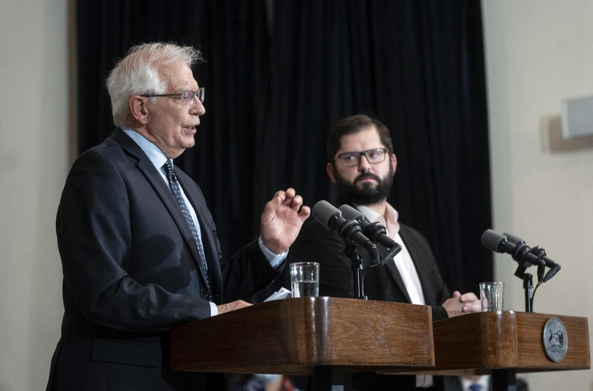 Josep Borrell representante de la Unión Europea para la política Exterior, en Chile. AFP.