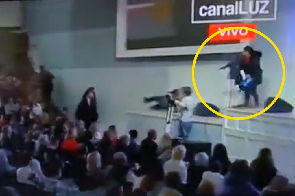 Drama en templo evangélico en Rosario, Foto captura video Canal Luz