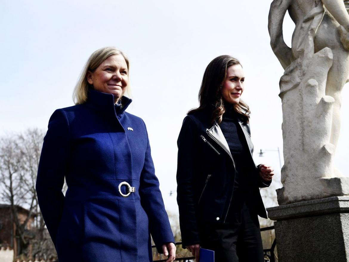 Magdalena Andersson y Sanna Marin, primeras ministras de Finlandia y Suecia. Foto: Reuters.