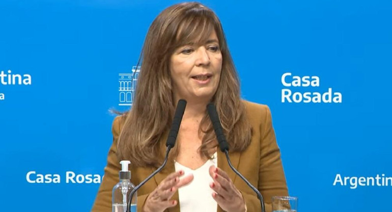 Gabriela Cerruti, vocera del Gobierno, foto captura de video