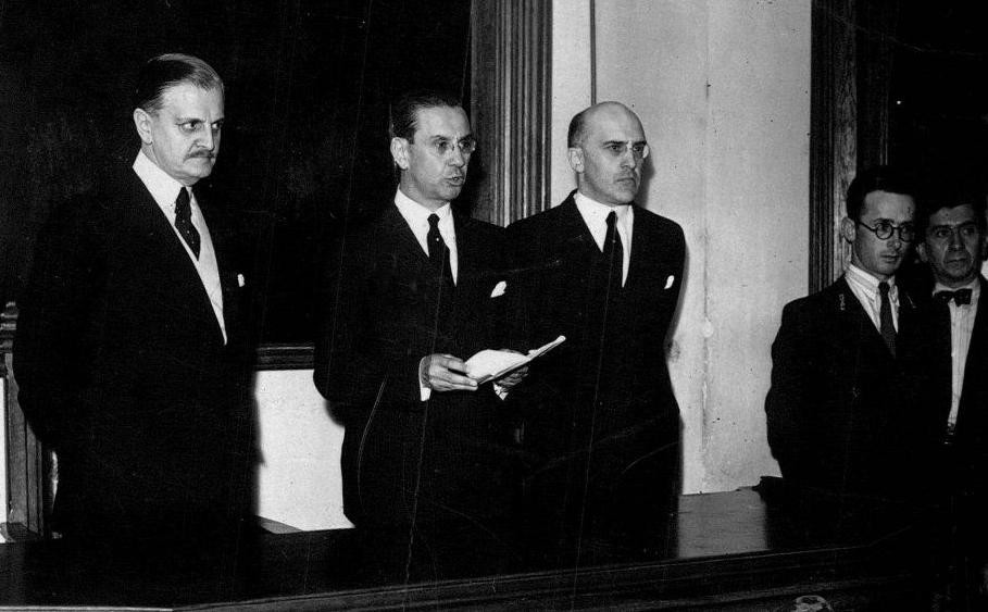Carlos Saavedra Lamas durante el homenaje que se le tributó  con motivo de su adjudicación del Premio Nobel de la Paz en enero de 1937. Foto: Archivo General de la Nación