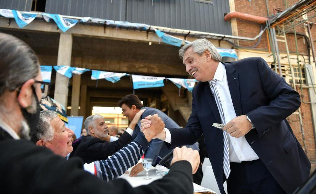 Alberto Fernández en La Matanza. Foto: NA.