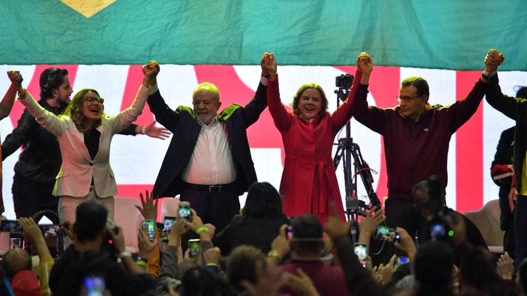 Lula Da Silva en el lanzamiento de su candidatura presidencial. Foto AFP