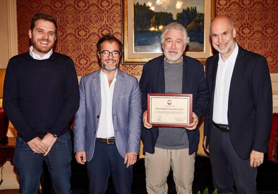 Robert De Niro "Huésped de Honor" de la Ciudad de Buenos Aires, foto Twitter Horacio Rodríguez Larreta