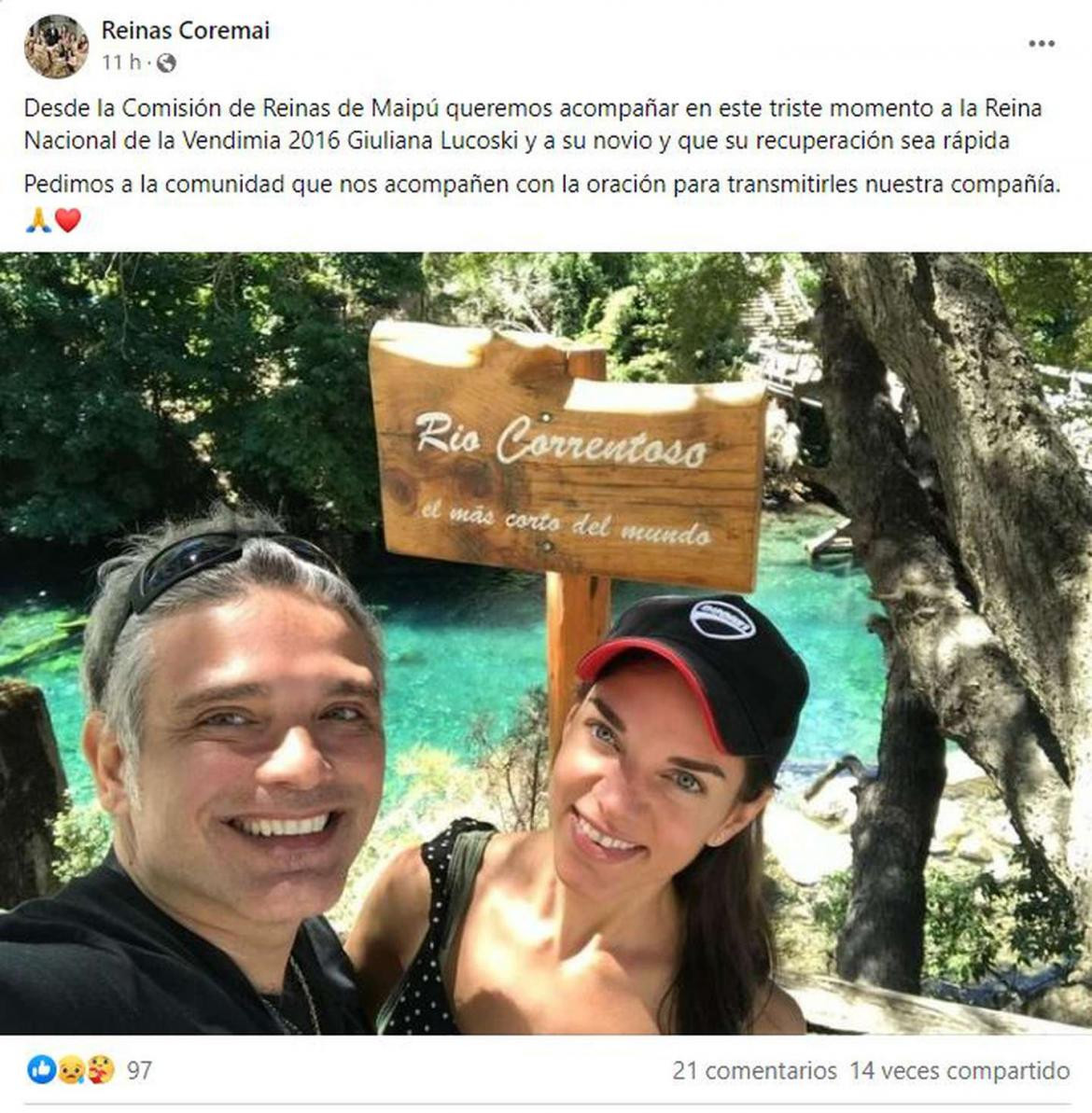 Giuliana Lucoski y su novio Ricardo Luna. Foto: Facebook.