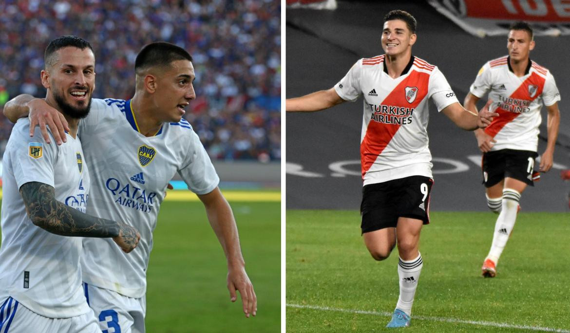 Boca y River, fútbol argentino. Fotos: NA