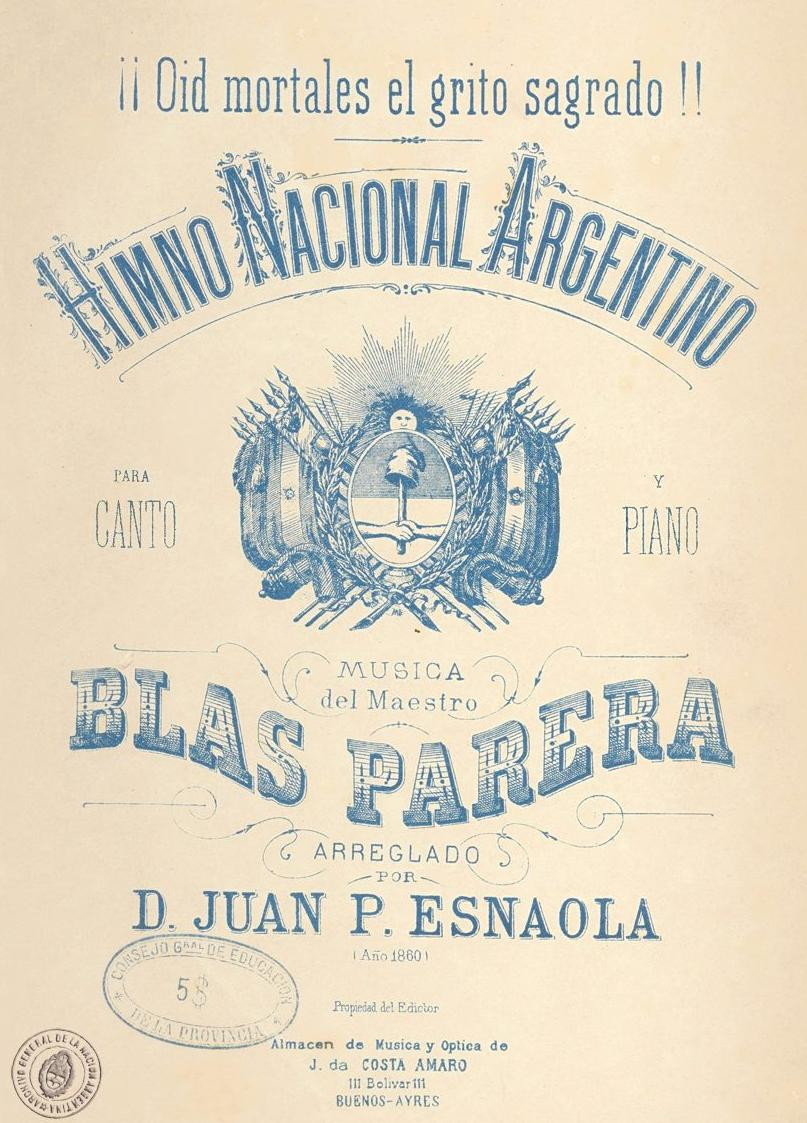 Partitura del Himno. Foto: Archivo General de la Nación.