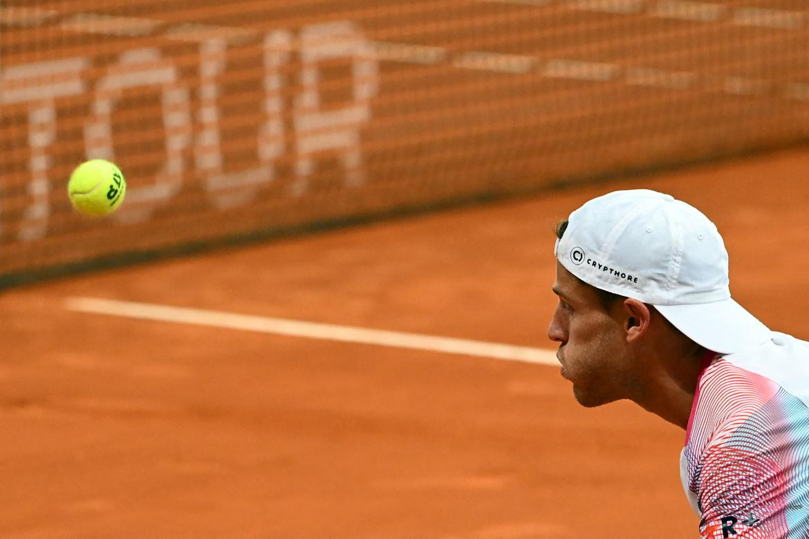 Diego Schwartzman en el Masters 1000 de Roma. Foto: AFP.