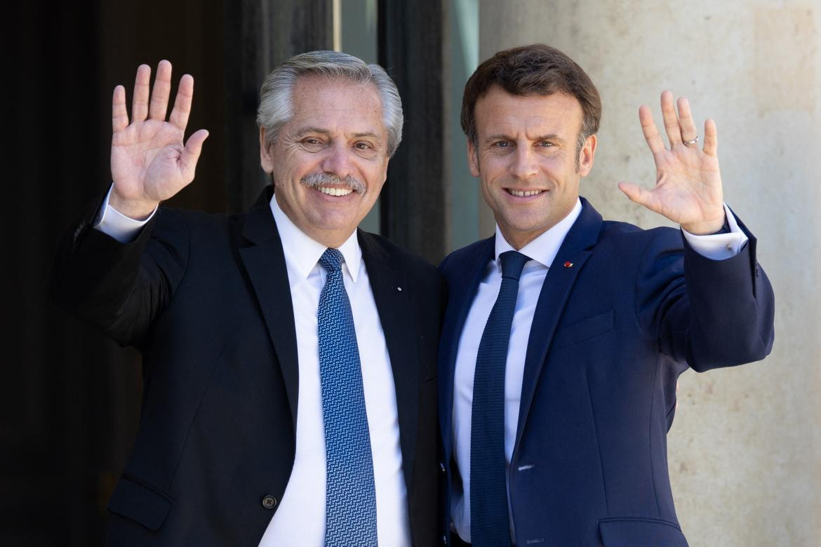 Alberto Fernández se reunió con Emmanuel Macron. Foto: Reuters.