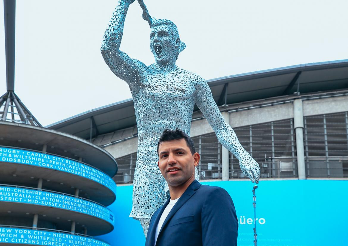 Sergio Agüero, Manchester City. Foto: Twitter.