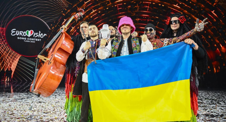 Los ganadores ucranianos de Eurovisión 2022. Foto: AFP
