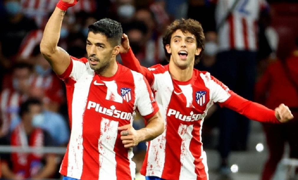 Festejo de Luis Suárez, Atlético de Madrid, fútbol español, NA