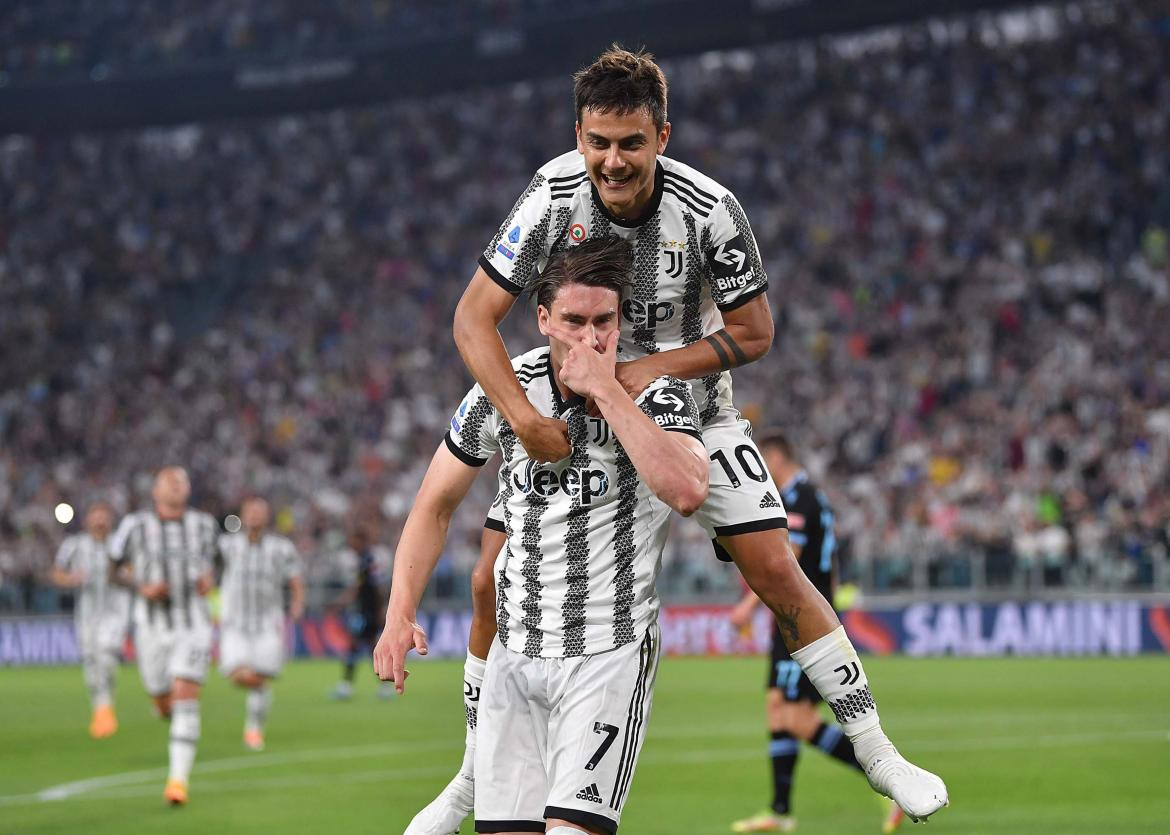 Festejo de Dybala en la Juventus. Foto: NA.