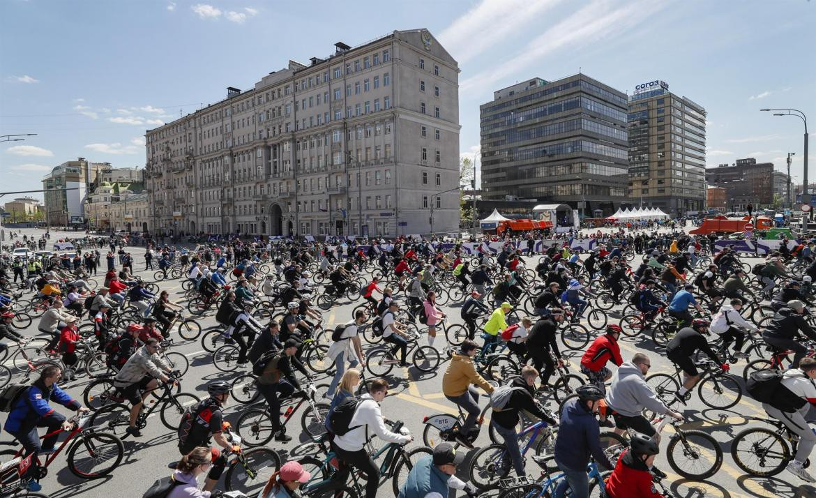 Bicycle festival in Moscow.  Photo: EFE.
