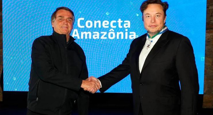 Elon Musk y Bolsonaro. Foto: Reuters