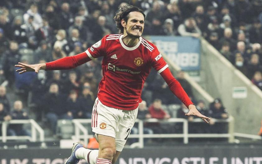 Edinson Cavani en el Manchester United. Foto: NA.