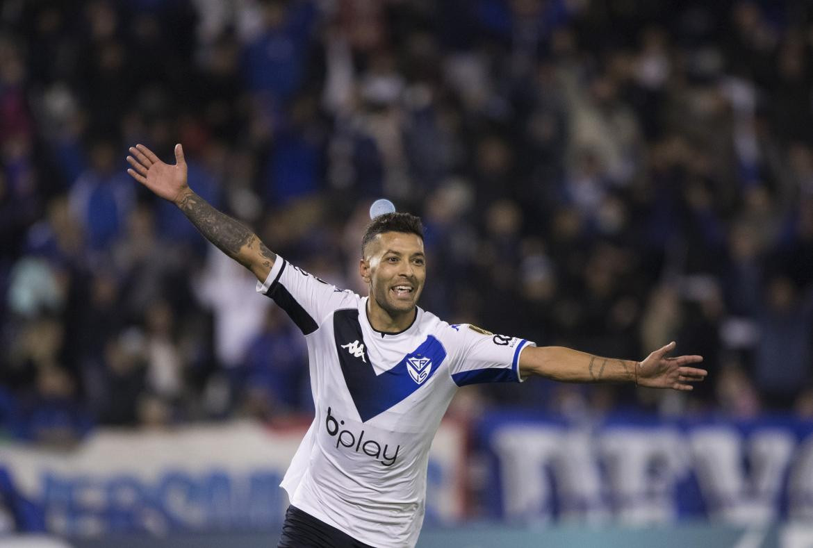 Festejo de Vélez ante Estudiantes por la Copa Libertadores. Foto: NA.